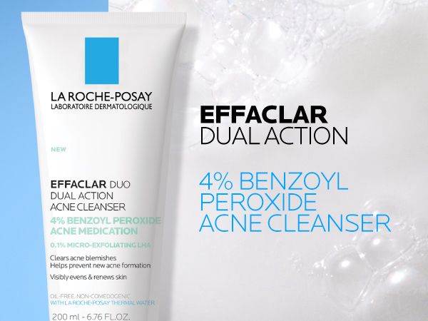 La Roche-Posay Effaclar Dual Acne Face Wash With 4% Benzoyl Peroxide