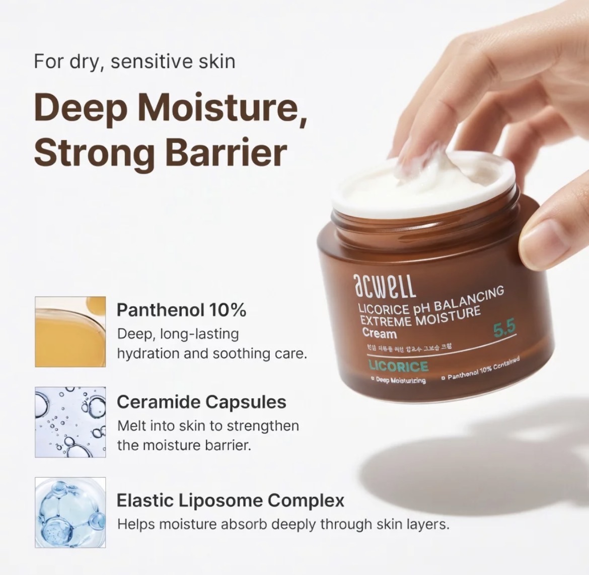 ACWELL Licorice pH Balancing Extreme Moisture Cream 55ml - Image 2